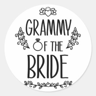 Grammy Of The Bride Wedding Party Family Classic Round Sticker