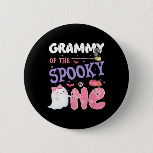 Grammy Of The Spooky One 1st Birthday Halloween Pi Button