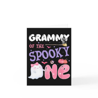 Grammy Of The Spooky One 1st Birthday Halloween Pi Card