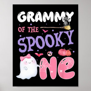 Grammy Of The Spooky One 1st Birthday Halloween Pi Poster