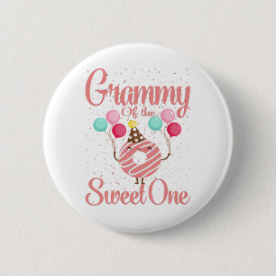 Grammy Of The Sweet One Family Matching 1st Button