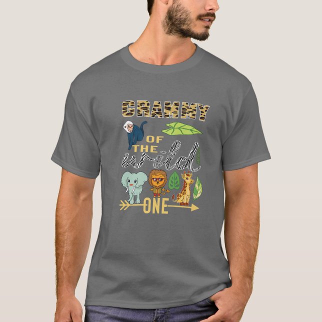 Grammy Of The Wild One Zoo 1St Birthday Safari Jun T-Shirt (Front)