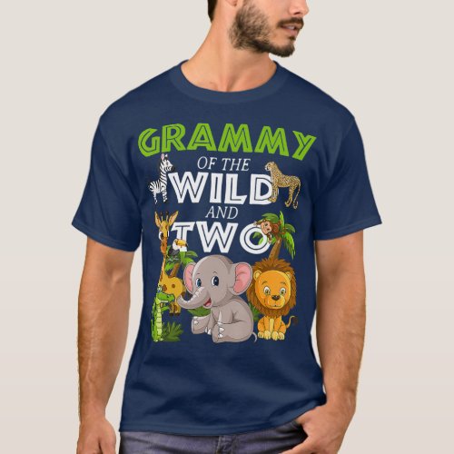 Grammy of the Wild Two Zoo Birthday Safari T_Shirt