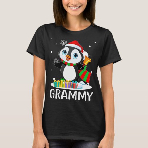 Grammy Penguins Santa Hat Funny Christmas Matching T_Shirt