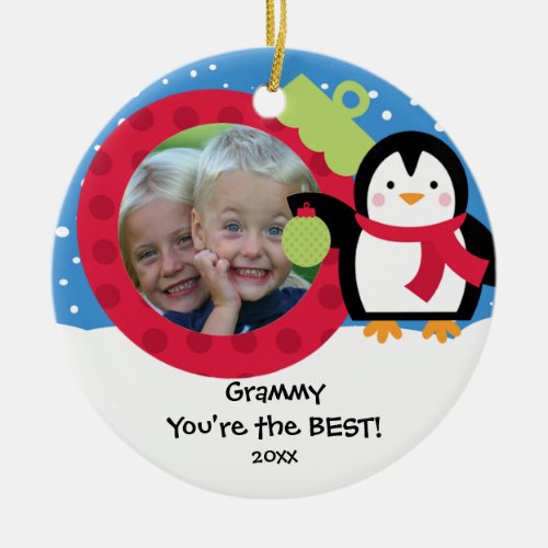 Grammy Photo Penguin Christmas Ornament