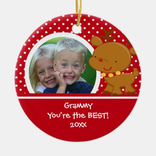 Grammy Photo Reindeer Christmas Ornament