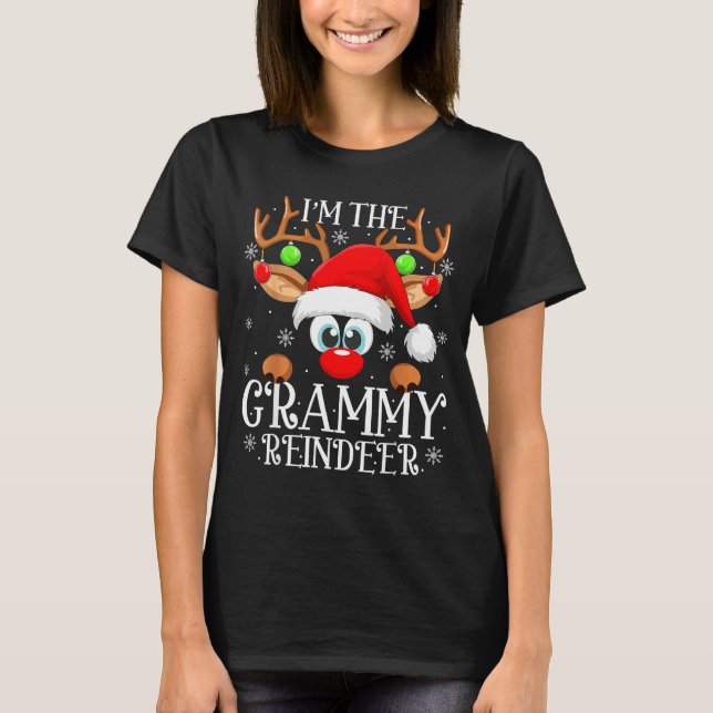 Grammy Reindeer Christmas Family Matching Group Fu T-Shirt (Front)