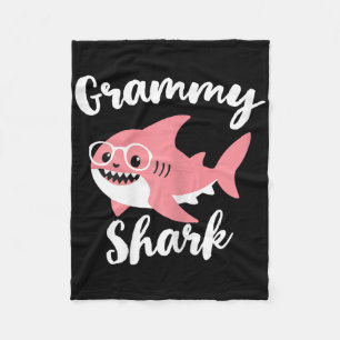Grammy Shark Mother's Day Grandma Funny Fleece Blanket