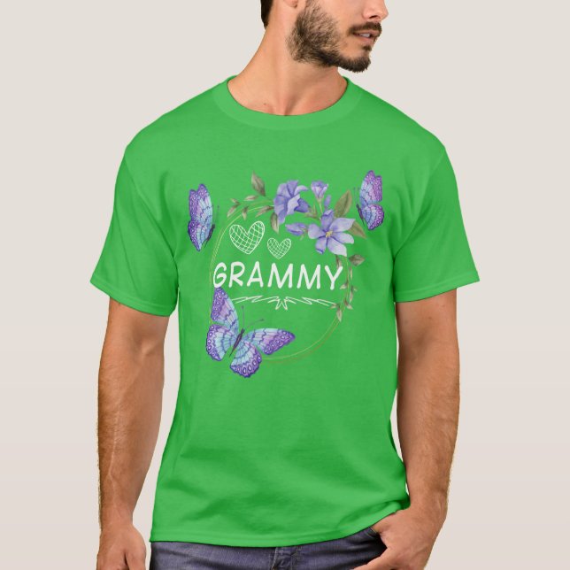 Grammy shirt For Women with butterflies Mothers Da (Front)