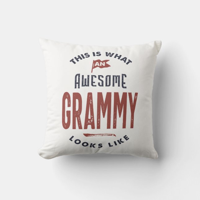 Grammy Throw Pillow (Front)