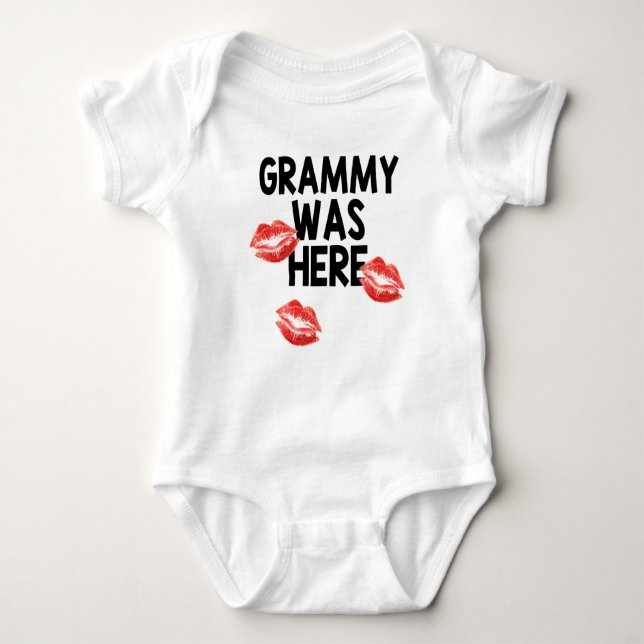 Grammy Was Here Kisses Baby Bodysuit (Front)