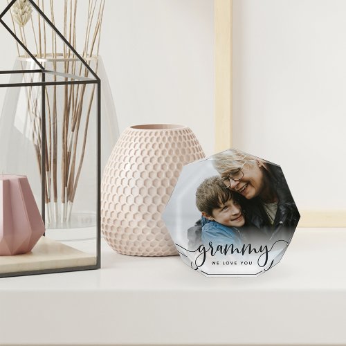 Grammy We Love You  Grandma Script Overlay Photo Block