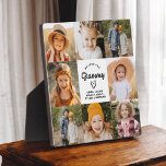 Grammy We Love You Hearts Modern Photo Collage Plaque<br><div class="desc">The Grammy We Love You Heart Modern Photo Collage Plaque is a touching and personalized gift that showcases your love for your grandmother. This beautifully designed plaque features a heart-shaped photo collage, allowing you to add your favorite family pictures in a modern and stylish layout. The heartfelt "We Love You,...</div>