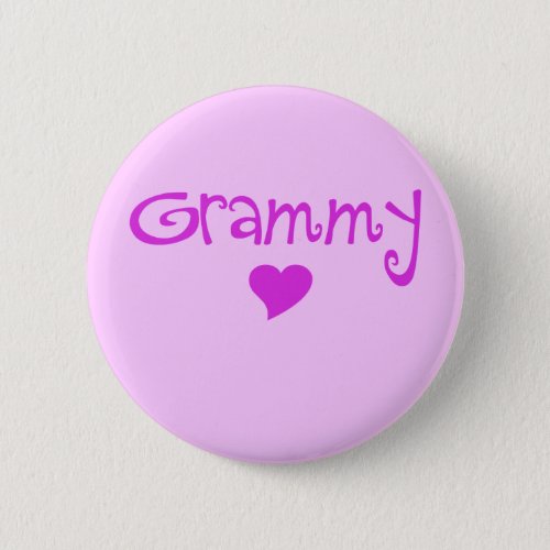 Grammy With Heart Purple Pinback Button