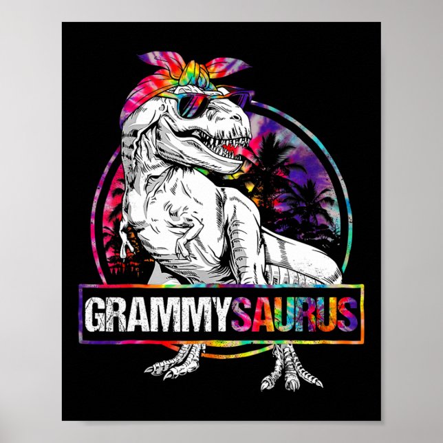 Grammysaurus Dinosaur Grammy Saurus Family Matchin Poster (Front)
