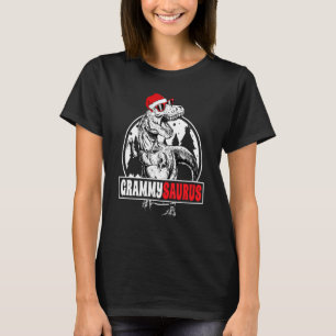 Grammysaurus Dinosaur Santa Christmas Pajamas T-Shirt