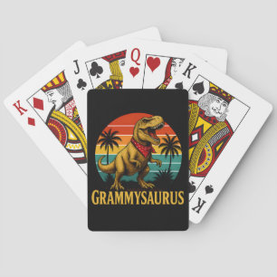 Grammysaurus T Rex Dinosaur Grammy Mothers Day Poker Cards