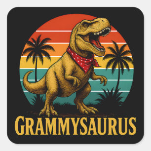 Grammysaurus T Rex Dinosaur Grammy Mothers Day Square Sticker