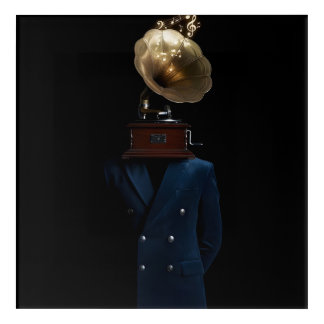 Gramophone Head Gentleman Acrylic Print