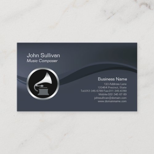 Gramophone Icon Music Composer Business Card