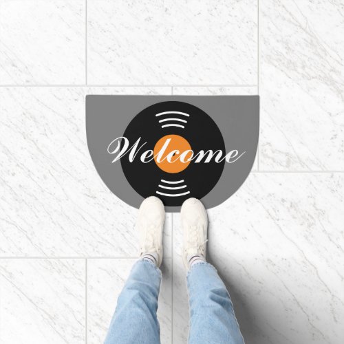 Gramophone music record custom welcome doormat