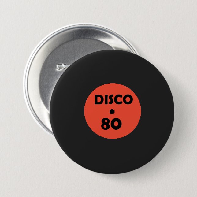Gramophone Record Button - Disco Party (Front & Back)