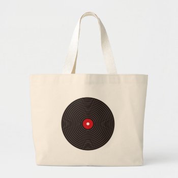 Gramophone_record Large Tote Bag by auraclover at Zazzle