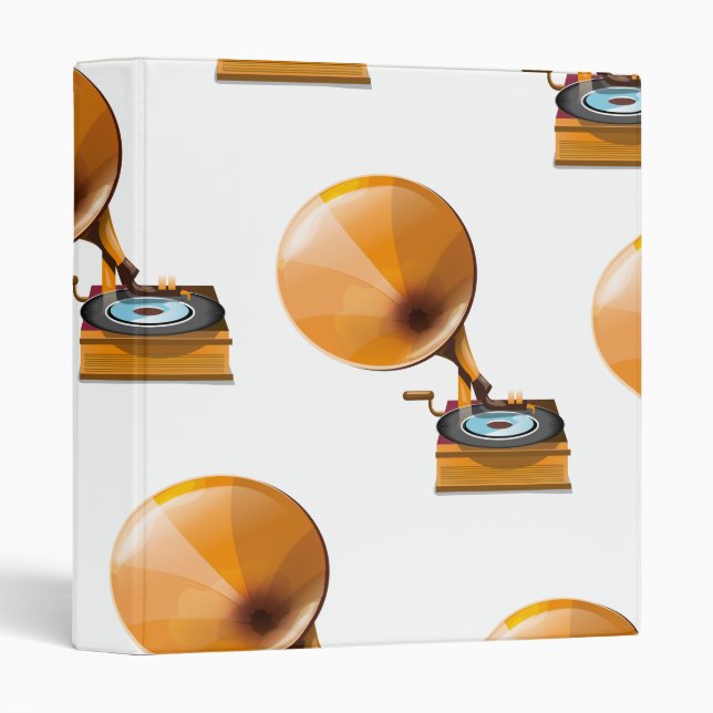 Gramophone Record Pattern. 3 Ring Binder (Front/Spine)