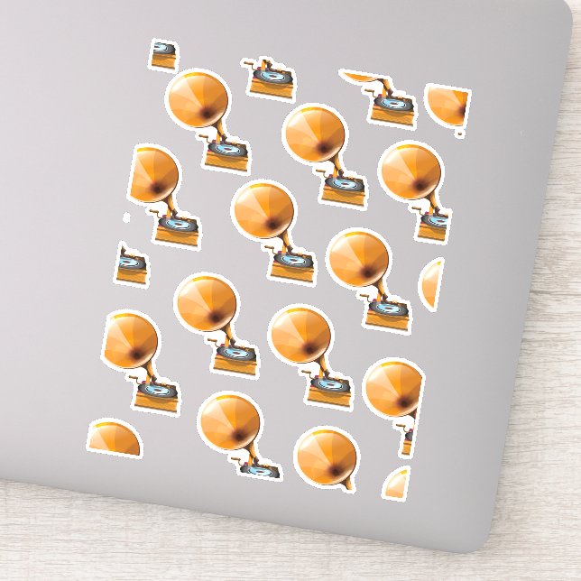 Gramophone Record Pattern. Sticker (Detail)