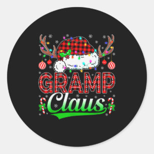 Gramp Claus Christmas Lights Matching Family Xmas Classic Round Sticker