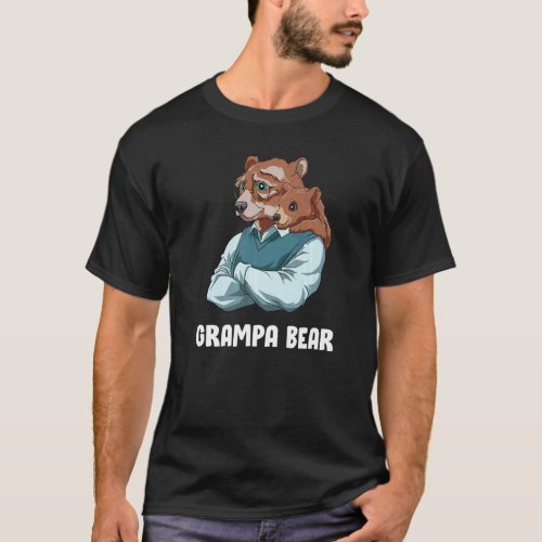 Grampa Bear And Baby  Grandfather Granddaughter Gr T_Shirt