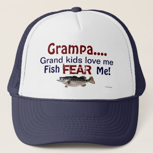 GrampaGrand Kids Love Me Fish Fear Me Hat