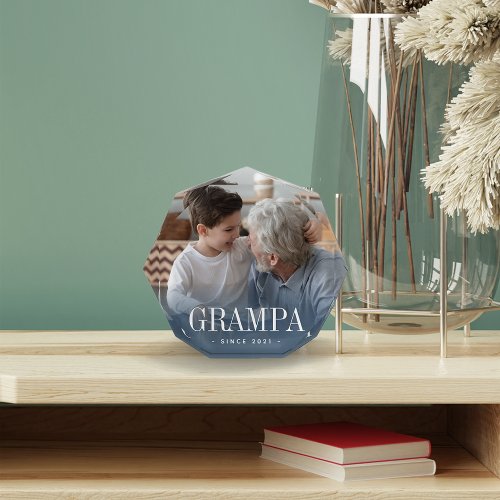 Grampa Grandpa Year Established Photo Block
