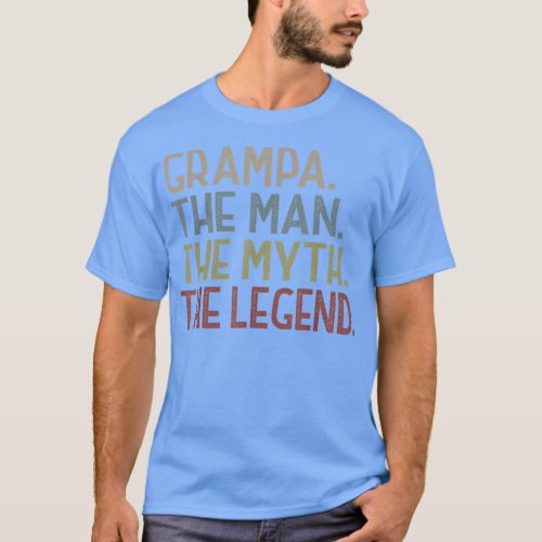 Grampa Man Myth Legend T Gift Fathers Day Vintage  T_Shirt