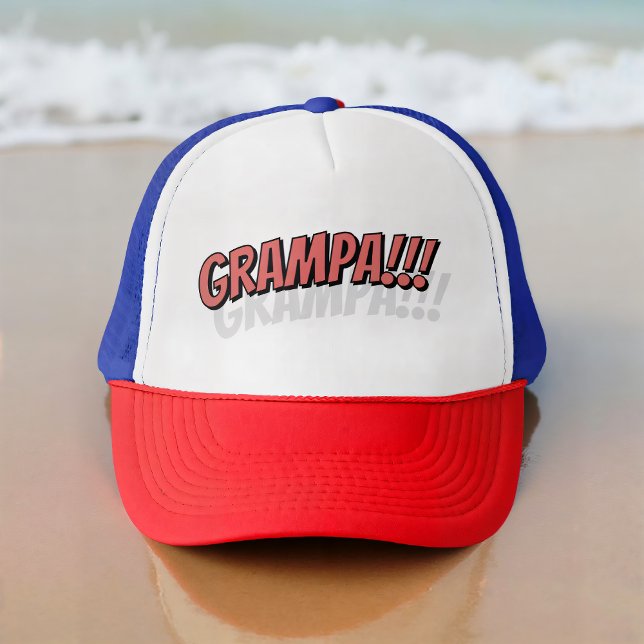 Grampa!!! Modern Simple Cool Comic Trucker Hat (Creator Uploaded)