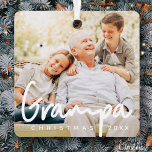 Grampa Photo Christmas Holiday Modern Elegant Chic Metal Ornament<br><div class="desc">Design is composed of modern chic typography with sans serif and serif font. Add a custom photo of grandpa and year.</div>