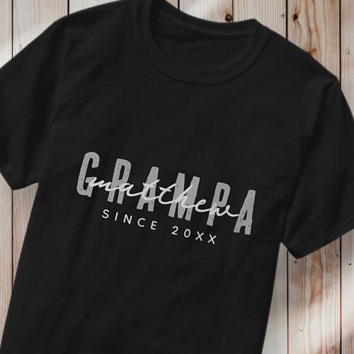 Grampa Since 20XX Modern Elegant Simple T_Shirt