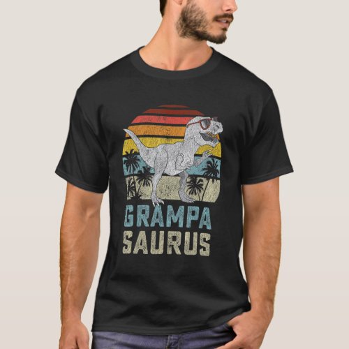 Grampasaurus Rex Dinosaur Grampa Saurus Family Mat T_Shirt