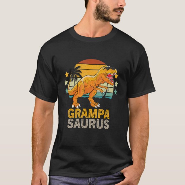 Grampasaurus Rex Dinosaur Grampa Saurus T-Shirt (Front)
