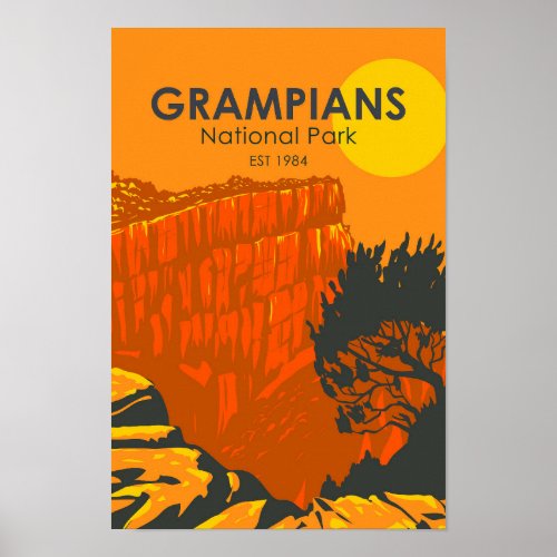 Grampians National Park Australia Vintage  Poster