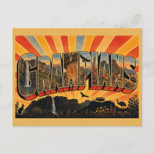 Grampians National Park VIC Vintage Travel Art Postcard