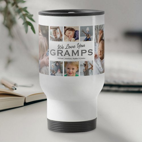 Gramps Fathers Day Photo Collage Travel Mug