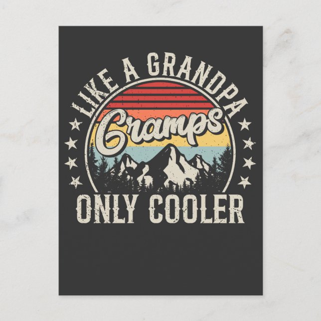 Gramps Like a Grandpa Only Cooler Retro Postcard (Front)