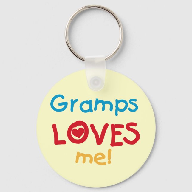Gramps Loves Me T-shirts and Gifts Keychain (Front)