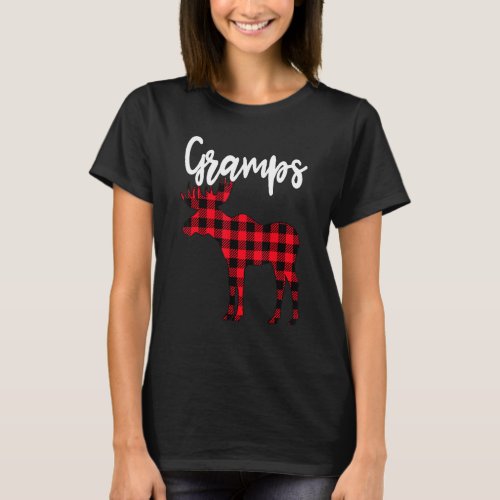 Gramps Moose Buffalo Red Plaid Christmas Pajama Fa T_Shirt