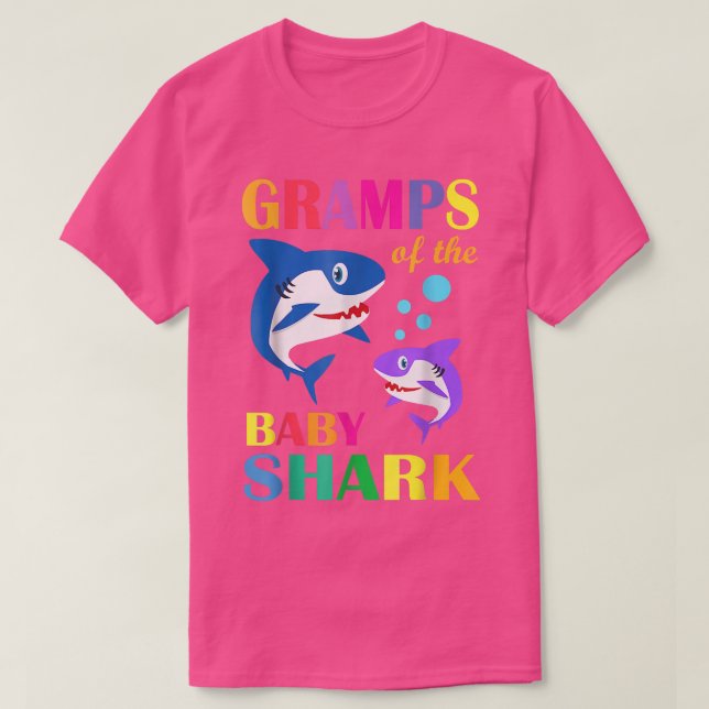 Gramps Of The Baby Birthday Shark Gramps Shark Chr T-Shirt (Design Front)