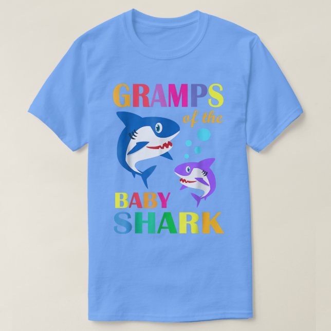 Gramps Of The Baby Birthday Shark Gramps Shark Chr T-Shirt (Design Front)
