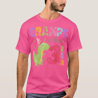 Gramps Of The Three Rex 3Rd Birthday Boy Dinosaur T-Shirt