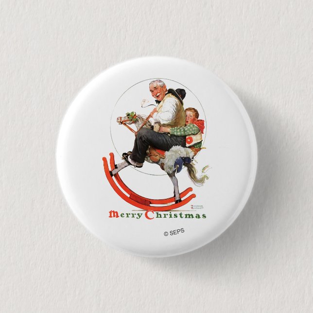 Gramps on Rocking Horse Button (Front)