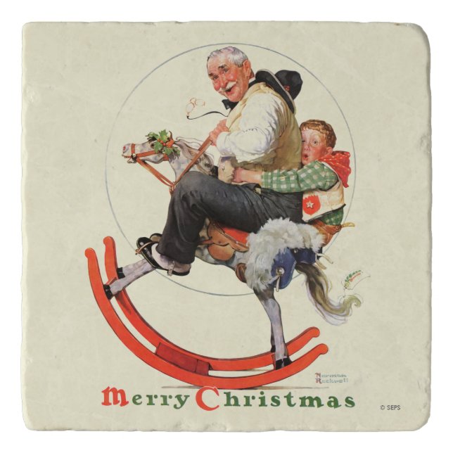 Gramps on Rocking Horse Trivet (Front)